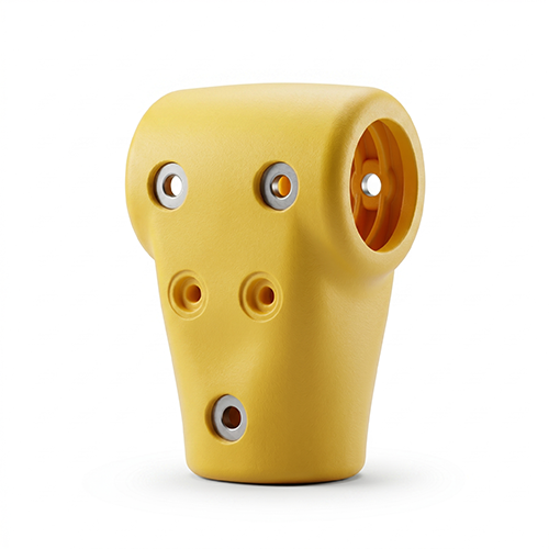 Soporte puño para pasamanos amarillo